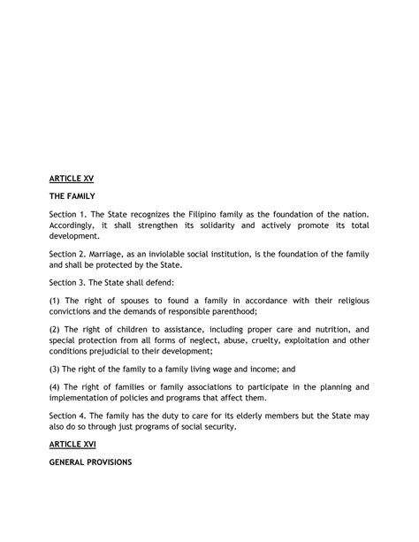 article 15 philippine constitution|ARTICLE XV .